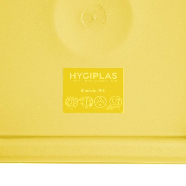Hygiplas Square Food Storage Container Lid Yellow Medium - Image 3
