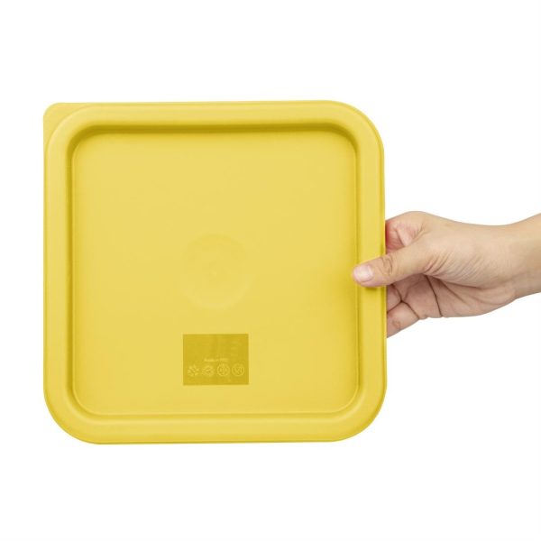 Hygiplas Square Food Storage Container Lid Yellow Medium - Image 5