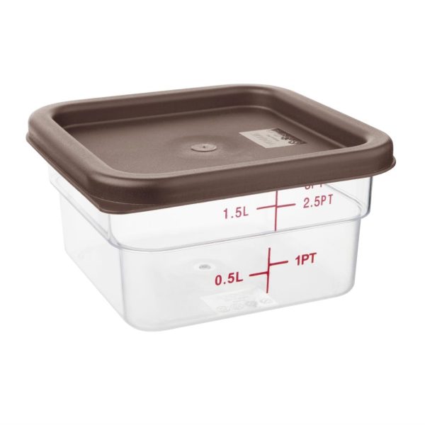 Hygiplas Square Food Storage Container Lid Brown Small - Image 2