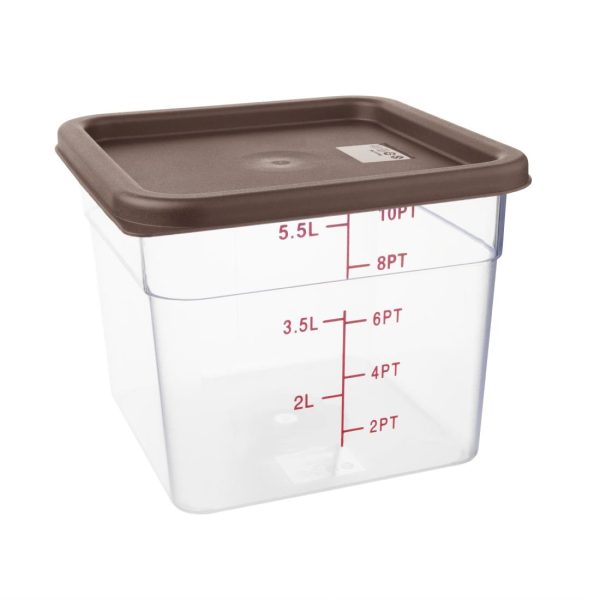 Hygiplas Square Food Storage Container Lid Brown Medium - Image 2