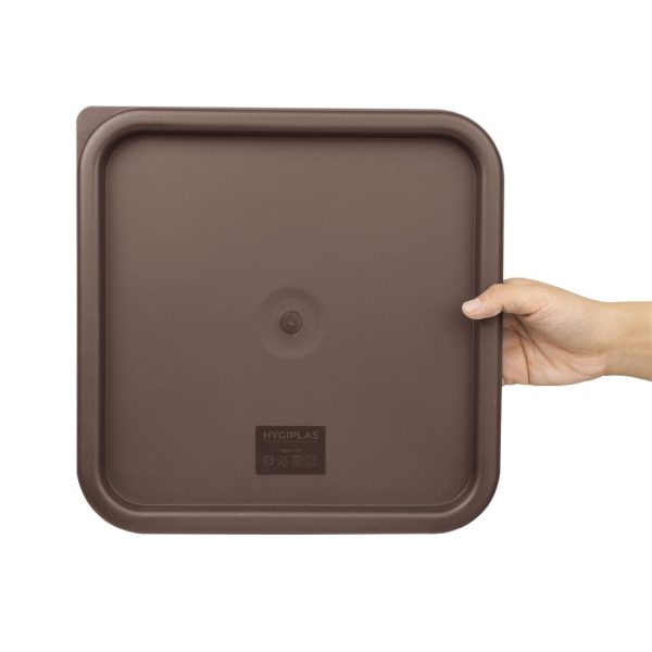 Hygiplas Square Food Storage Container Lid Brown Large - Image 5