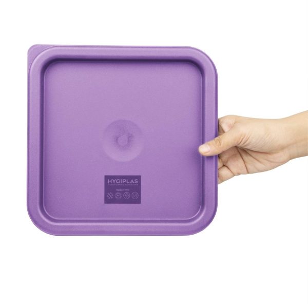 Hygiplas Square Food Storage Container Lid Purple Medium - Image 5