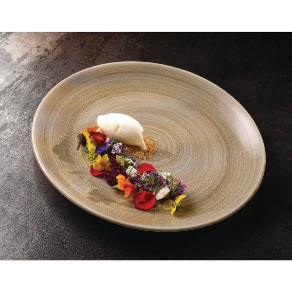 Churchill Stonecast Patina Antique Coupe Plates Taupe 288mm (Pack of 12) - Image 2
