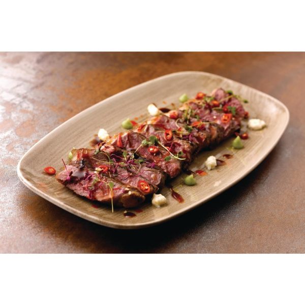 Churchill Stonecast Patina Antique Rectangular Plates Taupe 355mm (Pack of 6) - Image 2