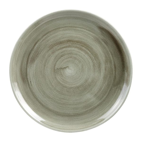 Churchill Stonecast Patina Antique Round Coupe Plates Green 288mm (Pack of 12)