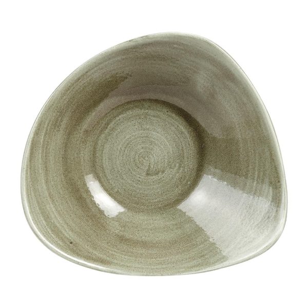 Churchill Stonecast Patina Antique Triangle Bowls Green 235mm (Pack of 12) - Image 2