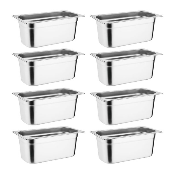 Vogue Stainless Steel Gastronorm Tray Set 8 x 1/3 - Image 2