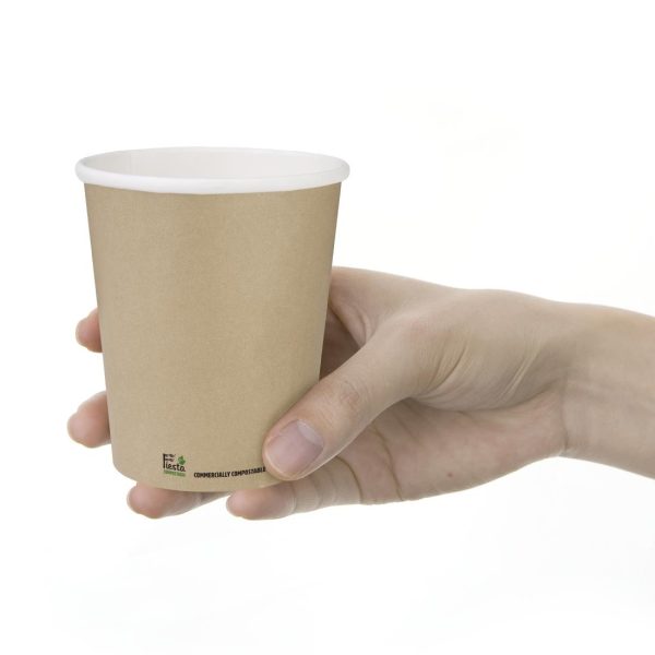 Fiesta Compostable Coffee Cups Single Wall 8oz (Pack of 1000) - Image 3