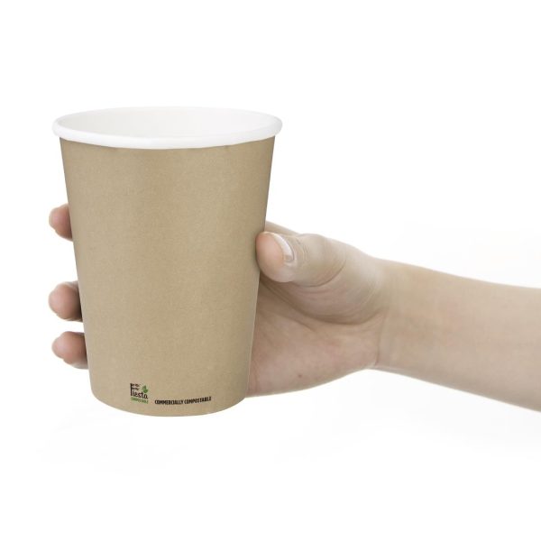 Fiesta Compostable Coffee Cups Single Wall 340ml / 12oz (Pack of 1000) - Image 3