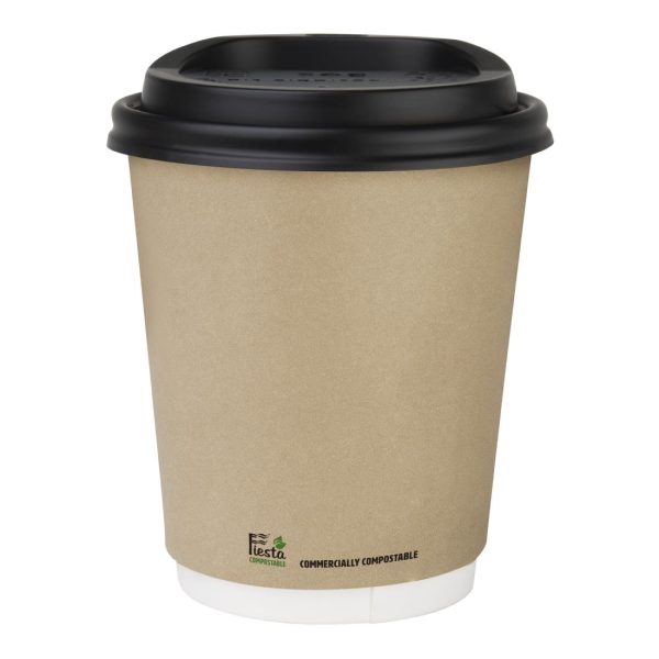 Fiesta Compostable Coffee Cups Double Wall 227ml / 8oz (Pack of 25) - Image 2