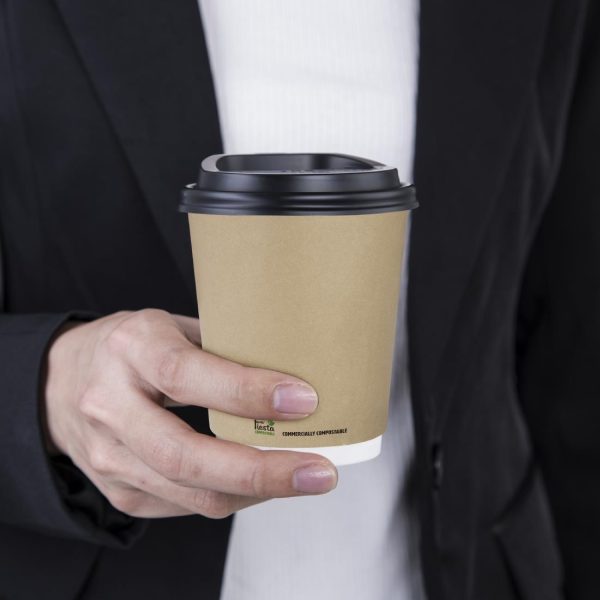 Fiesta Compostable Coffee Cups Double Wall 227ml / 8oz (Pack of 25) - Image 5