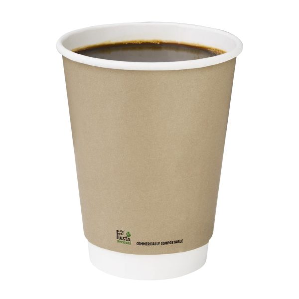 Fiesta Compostable Coffee Cups Double Wall 340ml (Pack of 500) - Image 4