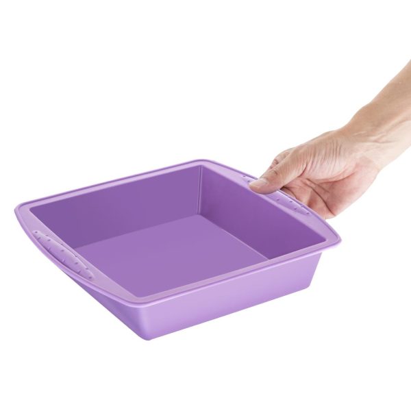 Hygiplas Flexible Silicone Square Bake Pan Purple 245mm - Image 2