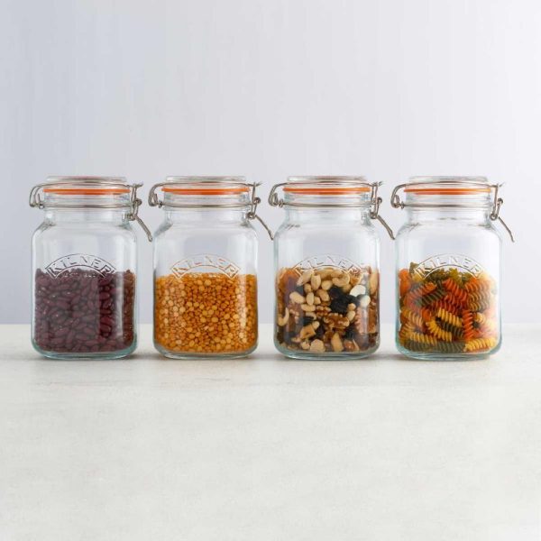 Kilner Square Clip Top Jar 1.5Ltr (Pack 4)          - Image 3