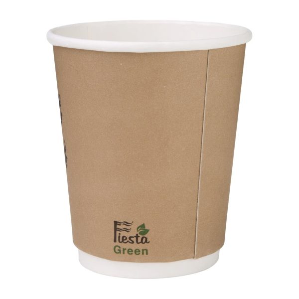 Fiesta Compostable Coffee Cups Double Wall 227ml / 8oz (Pack of 25) - Image 7