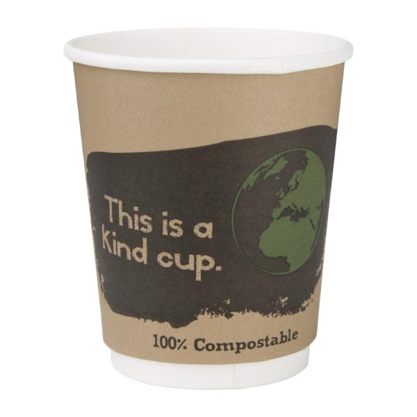 Fiesta Compostable Coffee Cups Double Wall 227ml / 8oz (Pack of 25) - Image 8
