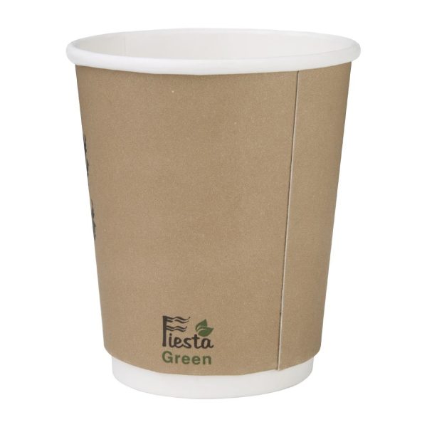Fiesta Compostable Coffee Cups Double Wall 227ml / 8oz (Pack of 25) - Image 9