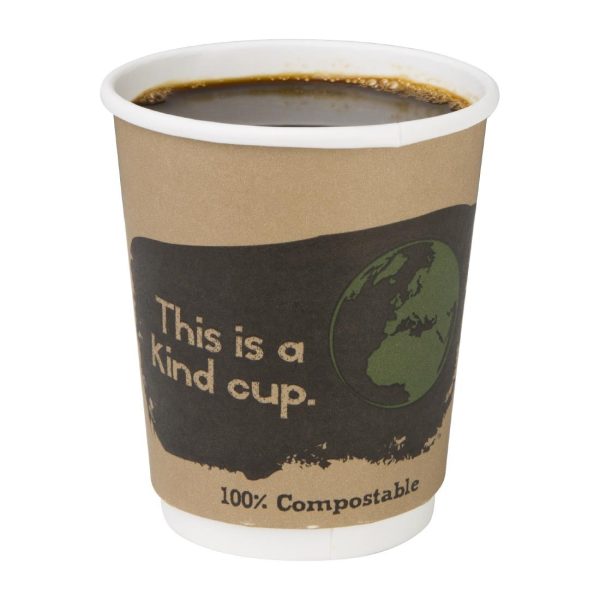 Fiesta Compostable Coffee Cups Double Wall 227ml / 8oz (Pack of 25) - Image 13