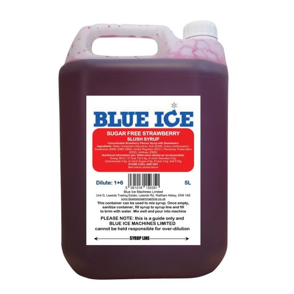 Blue Ice Slush Mix Sugar Free Strawberry Flavour 5Ltr
