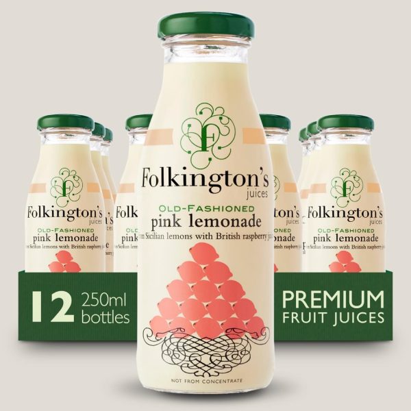 Folkington's Juices Pink Lemonade Glass Bottle 250ml (Pack of 12) - Image 4