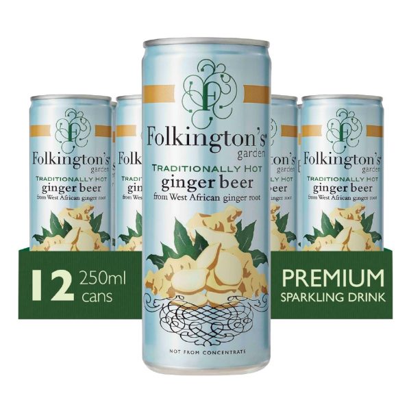 Folkington's Sparkling Drinks Ginger Beer Can 250ml (Pack of 12) - Image 2