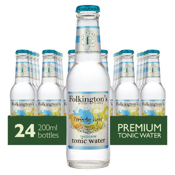 Folkington's Indian Light Tonic Water Glass Bottle 200ml (Pack of 24) - Image 2