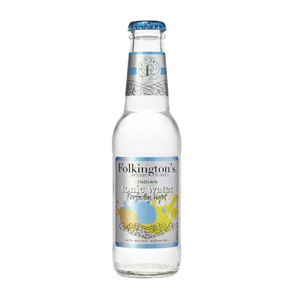 Folkington's Indian Light Tonic Water Glass Bottle 200ml (Pack of 24)