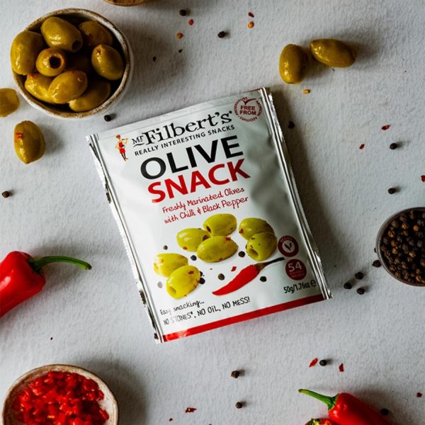 Mr Filbert's Green Olives Chilli & Black Pepper 50g (Pack of 12) - Image 2