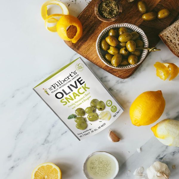 Mr Filbert's Green Olives Lemon & Oregano 50g (Pack of 12) - Image 3