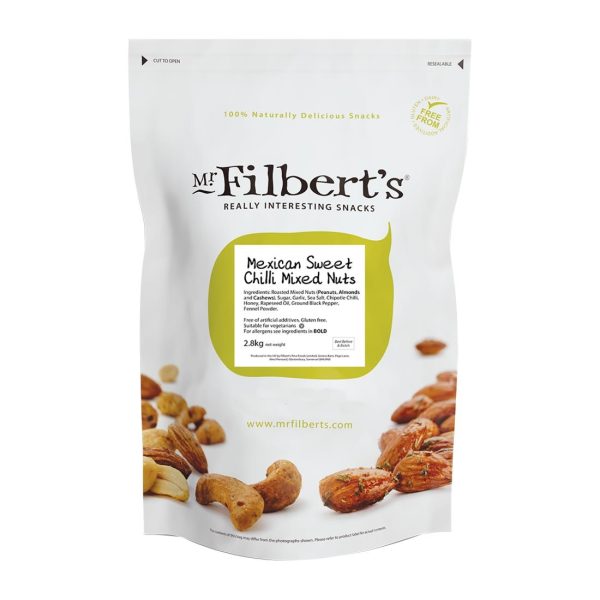 Mr Filberts Loose Serve Catering Bag Mexican Sweet Chilli Nuts 2.8kg