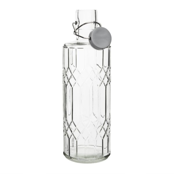 Olympia Geo Glass Water Bottle with Stopper 1Ltr (Pack of 6) - Image 2