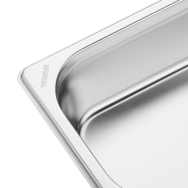 Vogue Stainless Steel Gastronorm 2/4 Tray 65mm - Image 4