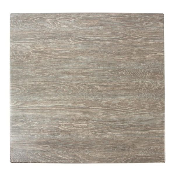 Werzalit Pre-drilled Square Table Top  Limed Oak 600mm