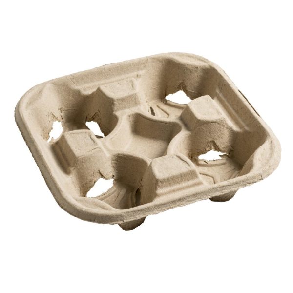 Moulded Pulp Fibre Four Cup Carrier (Pack of 180)