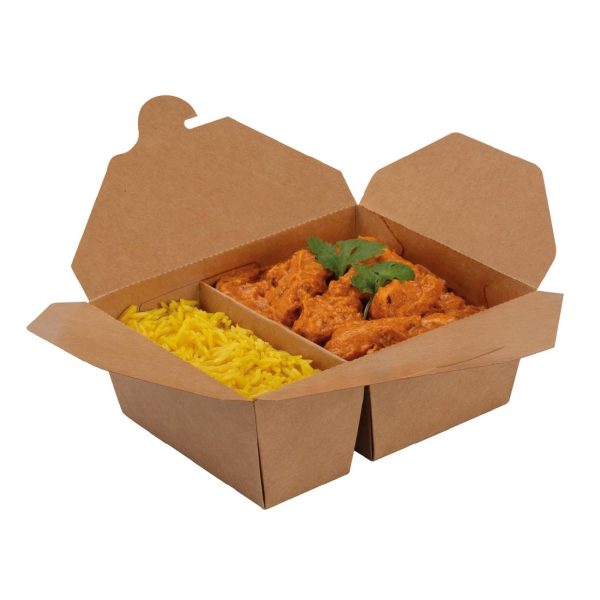 Colpac Two Compartment Food Container Medium 380/670ml (Pack of 200) - Image 2