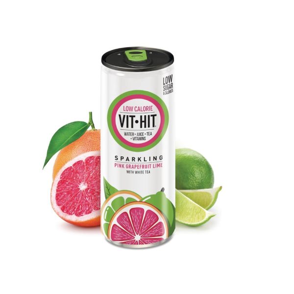 VITHIT Sparkling Pink Grapefruit & Lime Vitamin Water 330ml (Pack of 12) - Image 3
