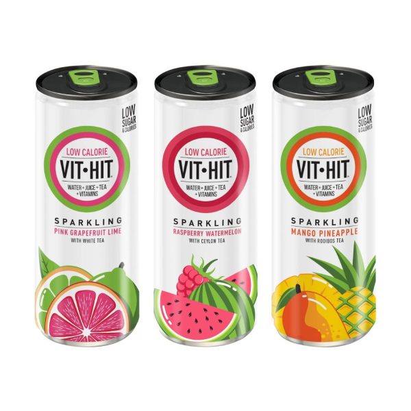 VITHIT Sparkling Raspberry & Watermelon Vitamin Water 330ml (Pack of 12) - Image 6