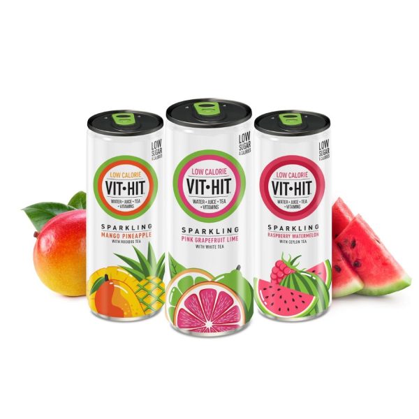 VITHIT Sparkling Raspberry & Watermelon Vitamin Water 330ml (Pack of 12) - Image 5