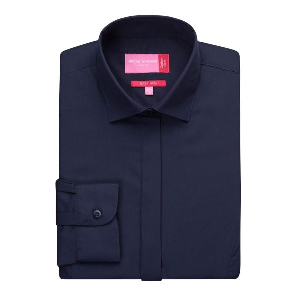 Brook Taverner Ladies Long Sleeve Navy Parma Shirt