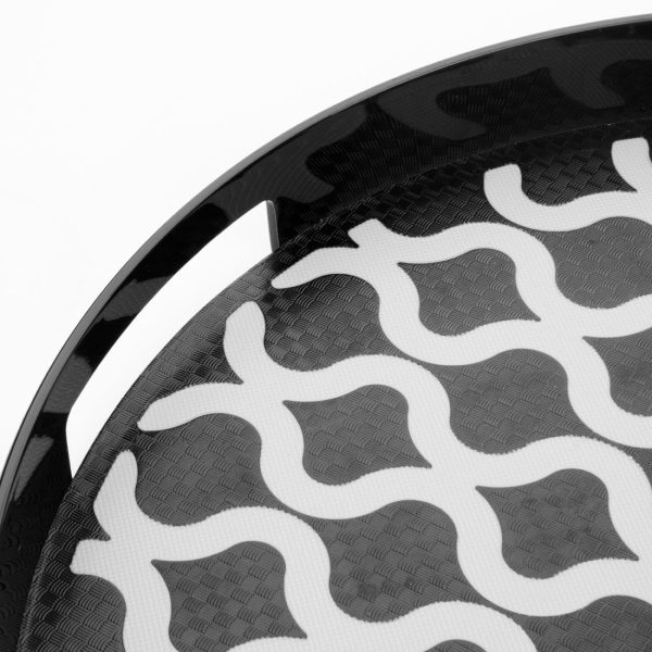 Olympia Kristallon PC Round Non Slip Tray With Handles 405mm - Image 3
