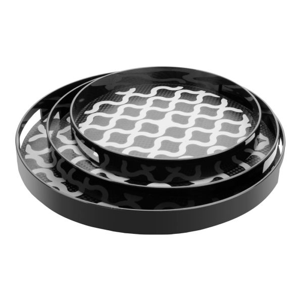 Olympia Kristallon PC Round Non Slip Tray With Handles 405mm - Image 4