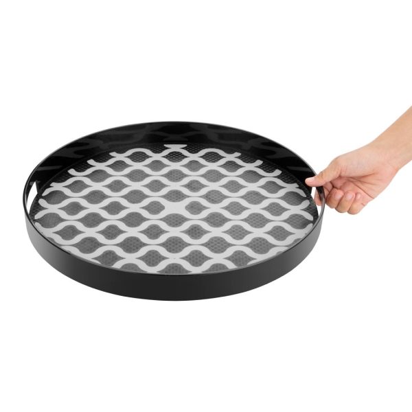 Olympia Kristallon PC Round Non Slip Tray With Handles 405mm - Image 5
