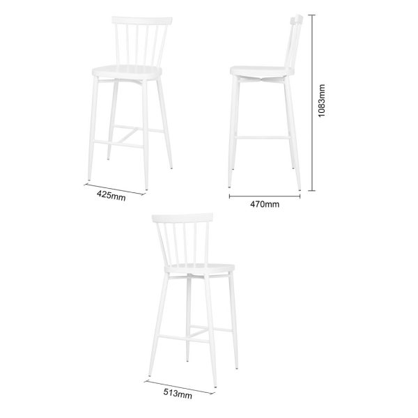 Bolero Windsor Aluminium White High Stools (Pack of 2) - Image 5