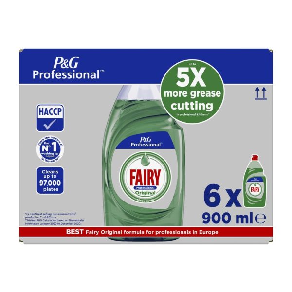 Fairy Professional Concentrated Washing Up Liquid Original 900ml (Pack of 6) - Image 2