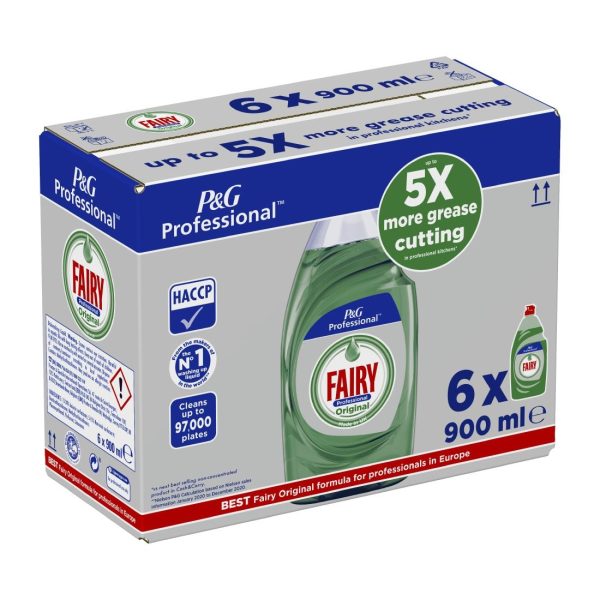 Fairy Professional Concentrated Washing Up Liquid Original 900ml (Pack of 6) - Image 3