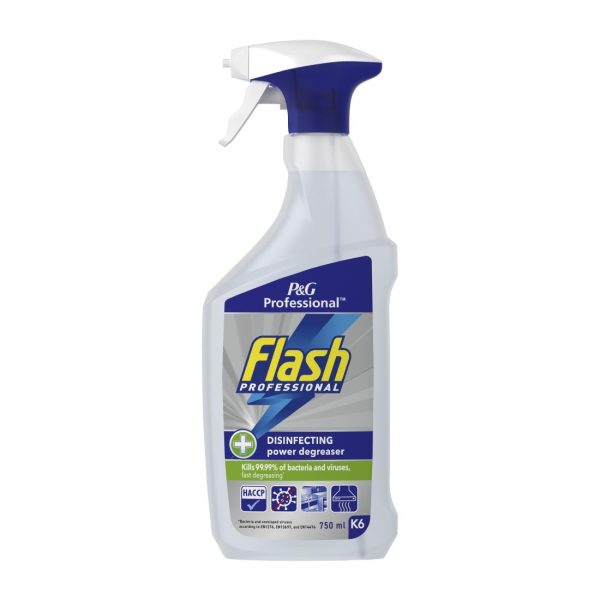 Flash Professional Disinfecting Power Degreaser Cleaning Spray 750ml (Pack of 6)