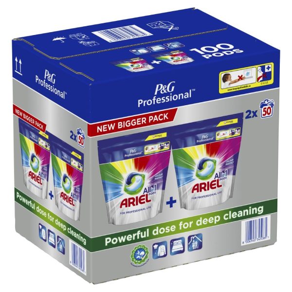Ariel Professional All-In-1 Pods Washing Liquid Laundry Detergent Colour (Pack of 100) - Image 2