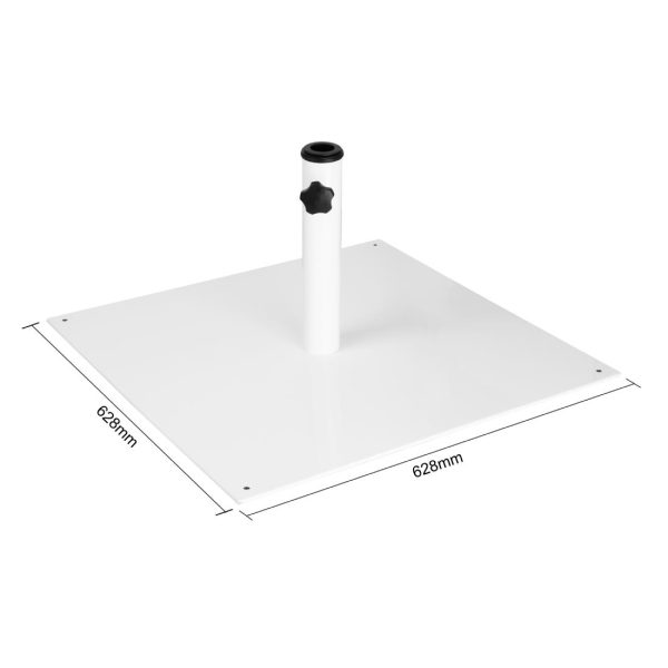 Bolero Flat Metal Parasol Base White - 18kg - Image 4