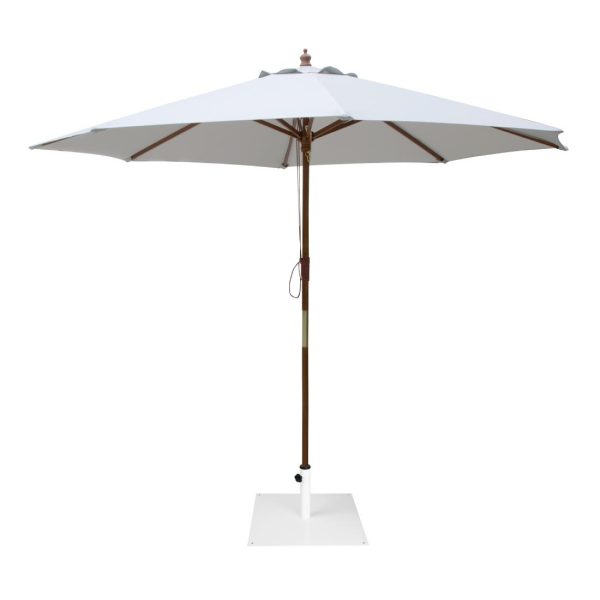 Bolero Flat Metal Parasol Base White - 18kg - Image 5
