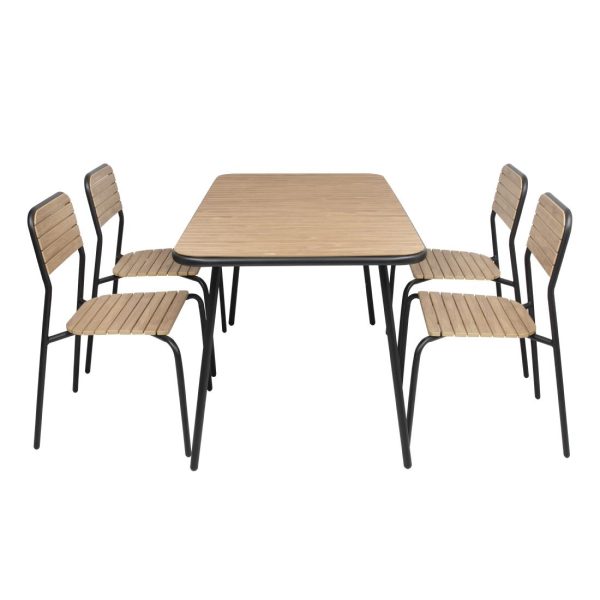 Bolero Santorini Rectangular Table Wood Effect 1400mm - Image 5